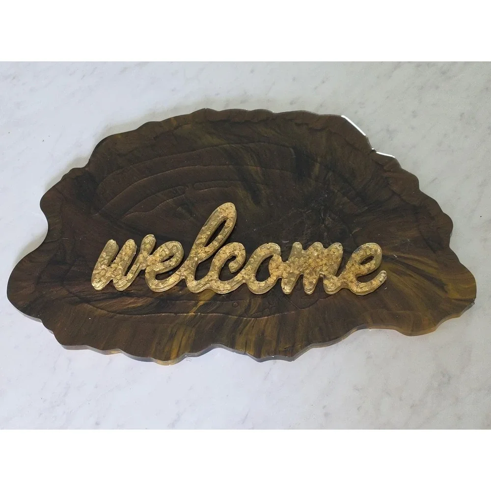 Handmade Resin Welcome Plaque